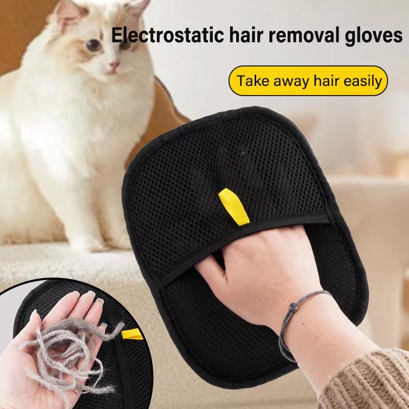 1pc Pet Hair Removal Tool Reusable Static Removal Glove, Double-Sided Grooming Gloves for Pets, Removes Pet Fur Hair for Carpets