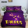 Constellation King Queen Duvet Cover Astrological Bedding Set for Kids Teens Adults Psychedelic Tarot Astrology Soft Quilt Cover