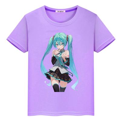 T-shirt per bambini ragazzo 10 anni stampa Hatsune Miku Kawaii 100% Cotone Anime Manica corta t-shirt orgoglio y2k Vestiti bambina vestiti bambini