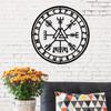Norse Mythology Viking Compass Wall Sign - Iron Metal Art Decor (Odin Symbol)