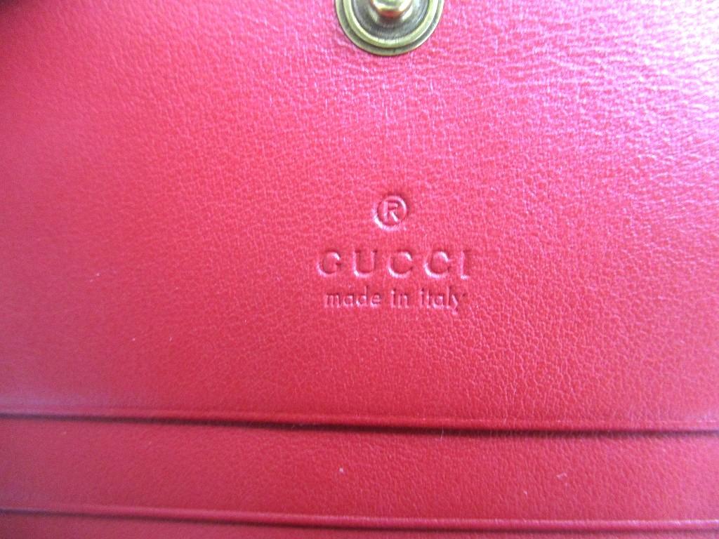 Authentic GUCCI GG Marmont Red Leather Bifold Wallet Compact Wallet #b272 Open box