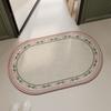 Retro European And American Style Bathroom Door Floor Mat Toilet Soft Diatom Mud Floor Mat Floral Absorbent Foot Mat Household