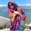 LumiSyne Silk Paisley and Geometric Vintage and Artistic Neck Sun Winter Women's Scarf, Prints, Style, Large, Long, Warmer, Lightweight, Warm, Shawl,