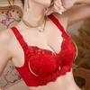 Embroidered Gathering Bra Women's Adjustable Underwear Lace-holding Bra Large-sized Sexy Lace Bra