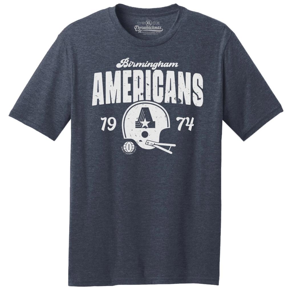 Birmingham Americans 1974 WFL Football TRI-BLEND Tee Shirt - Crimson Tide