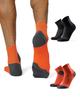 [DANISH ENDURANCE] Running Socks with Anti-Slip Grip, Men's/Women's/Unisex, 2 Pairs, Multicolor (1x Black, 1x Orange), 25.0-28.0 Cm