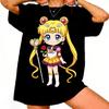 Sailor Moon Retro 90s Anime Graphic T Shirt Summer Cotton Unisex Women Tee Streetwear Casual Trend Short Sleeve Couple Hip Hop Top
