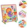 1in1 Multifunctional Wooden Toy Clock for Learning Time Understanding, Safe and Attractive with Bright Colors