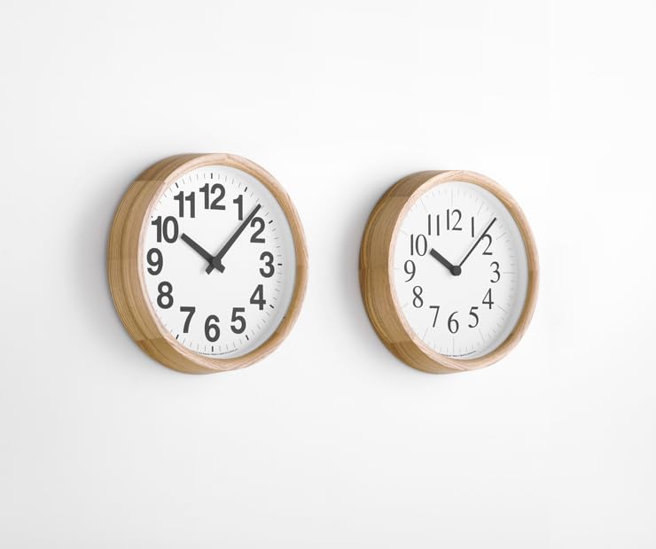 Lemnos Analog Wall Clock, Natural Oak Wood, Clock A OAK YK24-12
