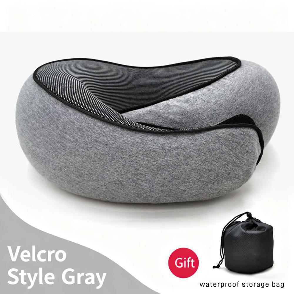 Memory foam U-shaped pillow, foldable neck pillow for travel, airplane trips, nap, cervical neck support pillow