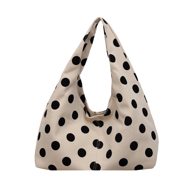 Niche Polka Dot Women's Single Shoulder Bag, Versatile Color Block Design, Large-Capacity Korean Style Underarm Bag