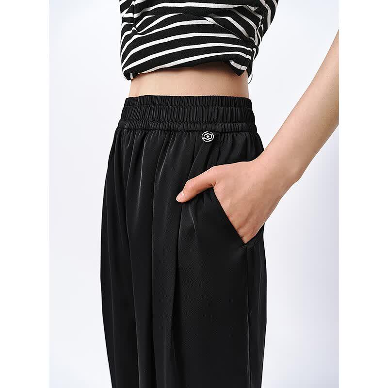 PEACEBIRD Women's Summer High-Waist Wide-Leg Casual Pants