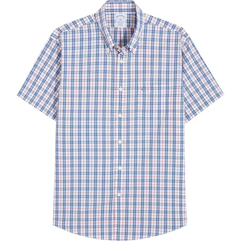 

Brooks Brothers Men s Pure Cotton Plaid Logo Shirt XL