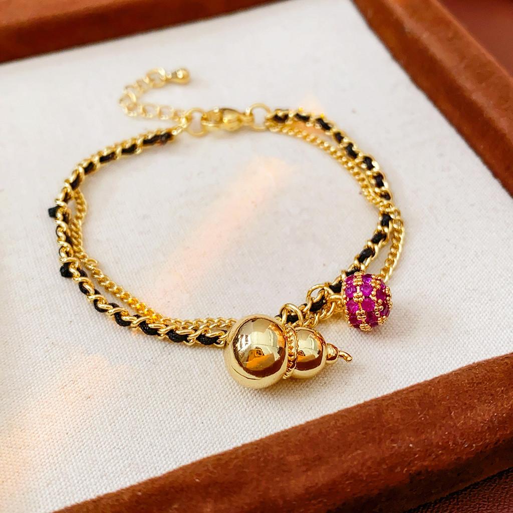 Vintage Style Gold Plated Iris Flower Bracelet With Zircon Accents For Women And Daily Wear Gold Black