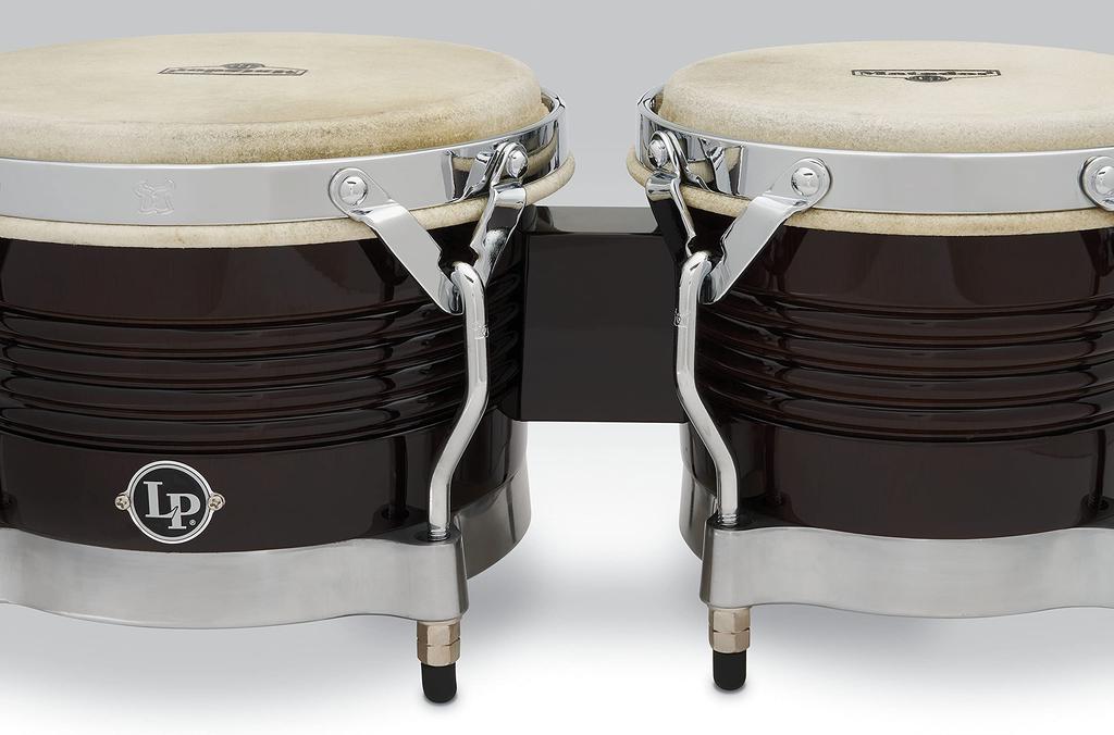 LP Matador Wood Dark Chrome M201 Bongos, Brown,