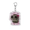 HOT !!! Hamster Acrylic Keychain Cute Sad Lovely Mobile Phone Backpack Pendant