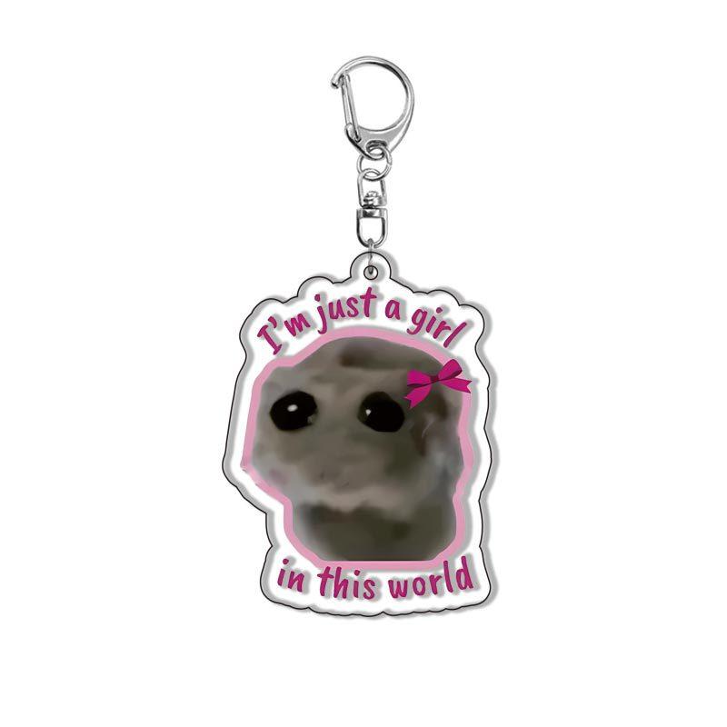 HOT !!! Hamster Acrylic Keychain Cute Sad Lovely Mobile Phone Backpack Pendant