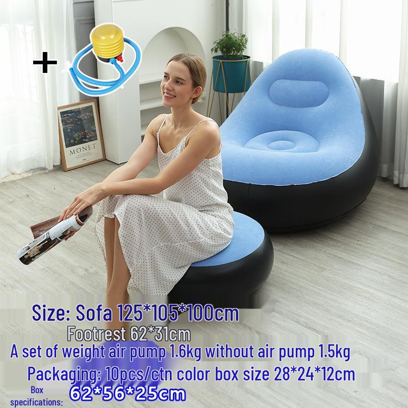 Sametové nafukovací křeslo: Skládací pohovka s úložným prostorem a opěradlem