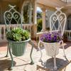 Planter Decoration Iron Plant Basket Shabby Metal Flower Holder Pot Stand for Indoor Outdoor Home Farmhouse