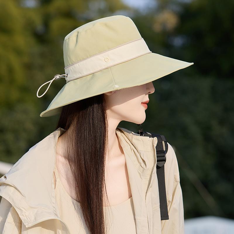 Outdoor sun protection hiking fisherman hat for women, spring and summer Korean version, versatile, face-slimming bucket hat, dual-use sun hat
