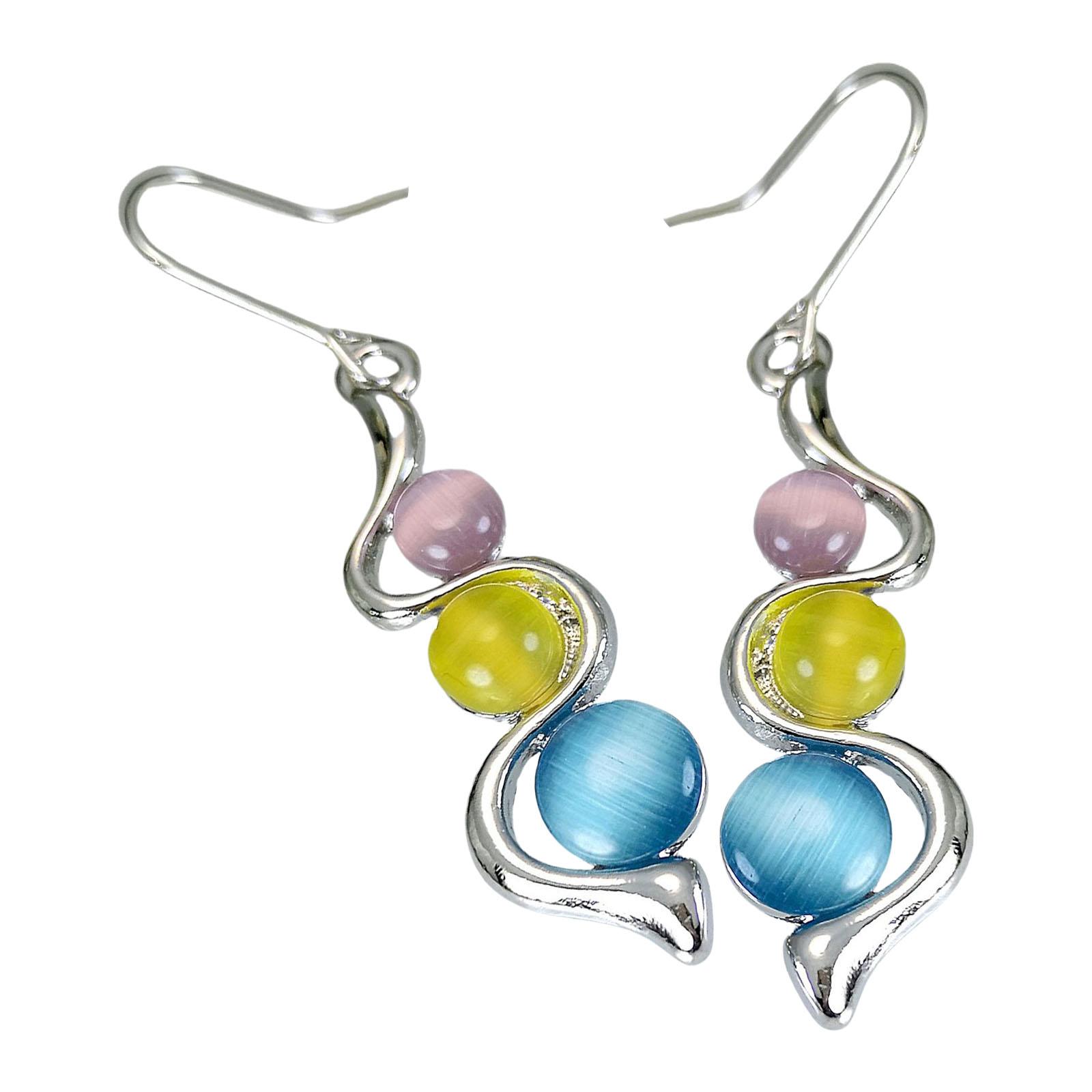 

Элегантные серьги-подвески с драгоценными камнями «кошачий глаз», удобные подвесные дизайны, аксессуар для стильных женщин и особых случаев C