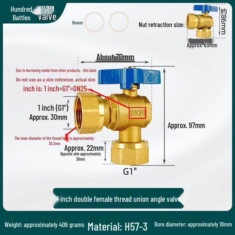 All-Copper Valve Manifold: Three-Way Union, Male/Female Thread Ball Valve for Underfloor Heating and Wall-Hung Boilers