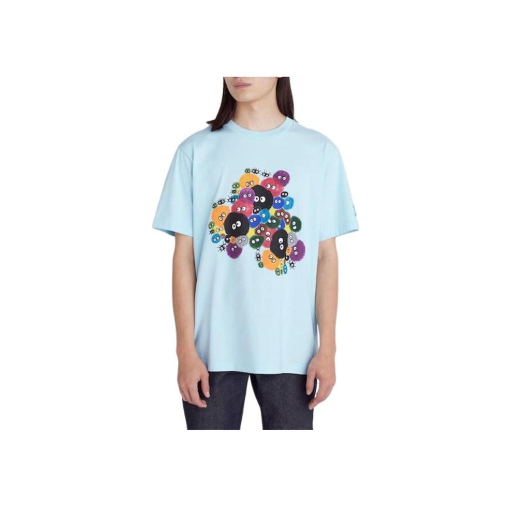 UNIQLO Studio Ghibli Collaboration Series SS24 Front Print Round Neck Short Sleeve T-Shirt Unisex Tops Light-Blue 471259-60