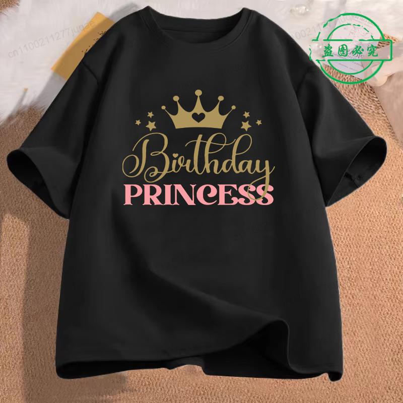 Family Matching Shirts Birthday Princess Family Party Outfits for Parents Kids Family Dad,mom of The Birthday Girl Tops Gift