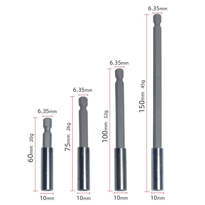 Electric Drill Magnetic Hexagonal Extension Rod 6.35mm 1/4 Self-Locking Connector