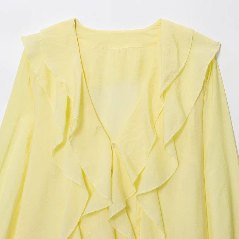 Araltay New Arrival Fashion Style Women's Fashion All-Match Minimalist Laminated Decoration Shirt Tops 40460734