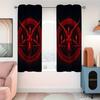 2er Set Gotische Verdunkelungsvorhänge  Satanisches Pentagramm & Roter Ziegenkopf  Lichtfilternd für Schlafzimmer  Wohnzimmer & Büro  Dunkler Dekorationsstil