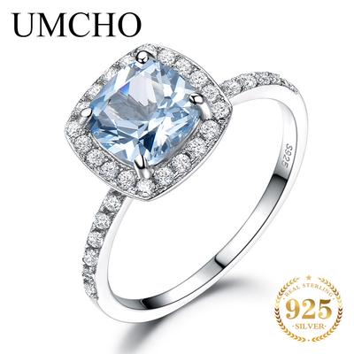 Aquamarine Blue Topaz Gemstone Engagement Ring