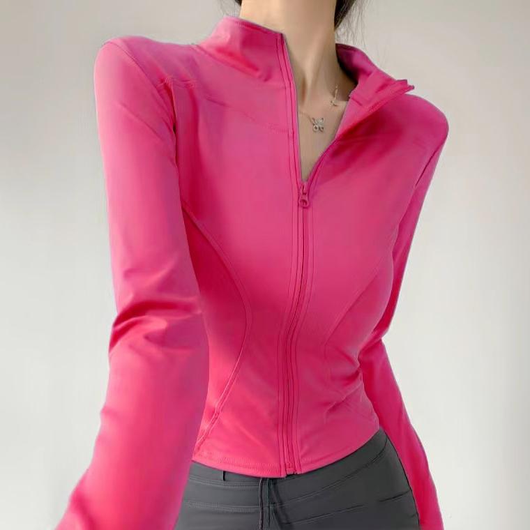Women's Long Sleeve Sport Jacket Spring Summer Gym Workout Coat Yoga Running Sports Cycling Top Casual Zipper Fitness Clothing