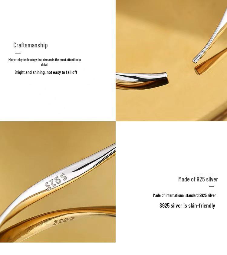 925 Sterling Silver Möbius Loop Bangle - Youthful, Niche Design Women's Bracelet