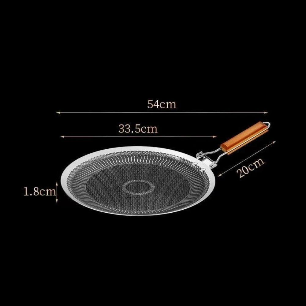 Durable Stainless Steel BBQ Cooking Grill Pan Uncoated Folding Camping Barbecue Plate Non Stick Portable Griddle Pan Outdoor