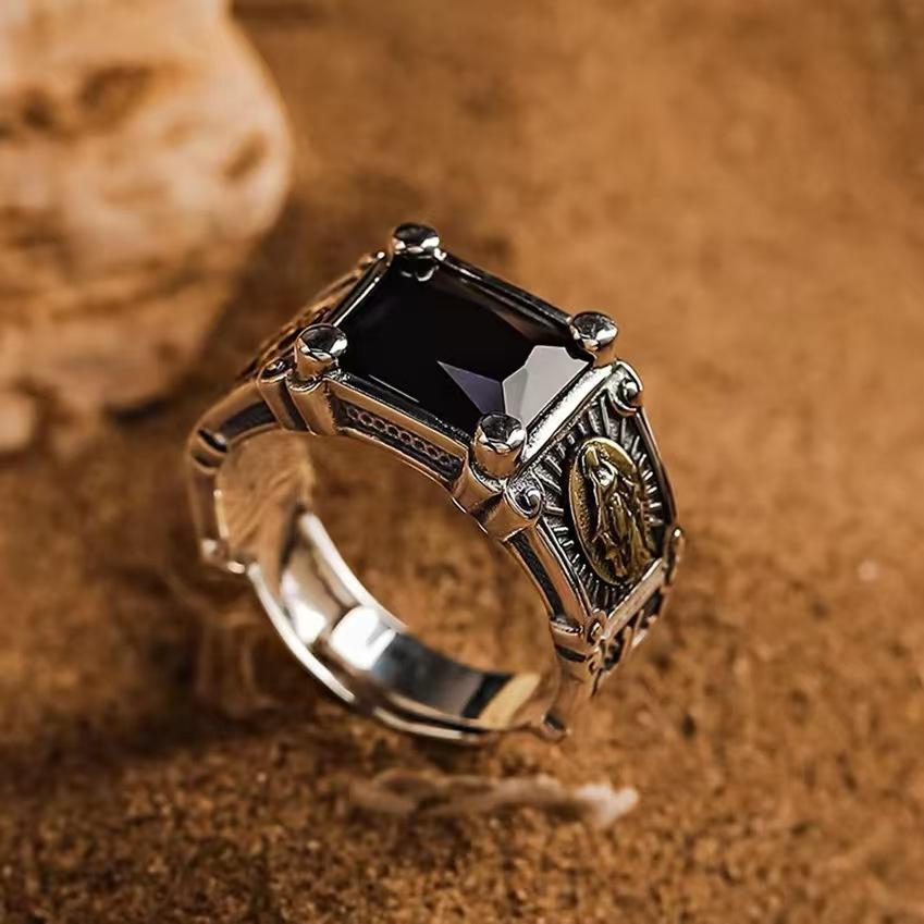 

Смелый и индивидуалистичный мужчина, хип-хоп панк, ощущение высокого класса, состаренное одинарное кольцо, задающее тренды кольцо для рта resizable