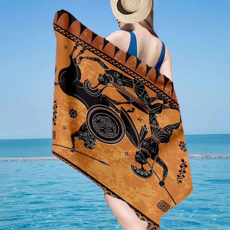 Greek Mythological Scene Beach Towel, Super Soft Microfiber, Gift for Her/Him, Birthday, for Pool, Beach, Travel, Home Decor Fan Gifts