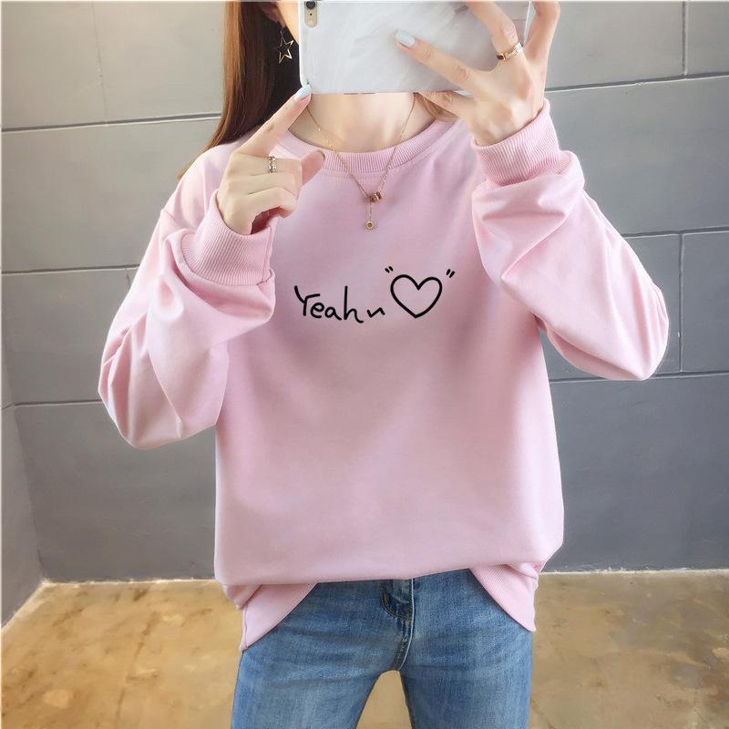Autumn Light Sweatshirt Women, Printed Tops, Round-neck Plate-size Women's Coats
