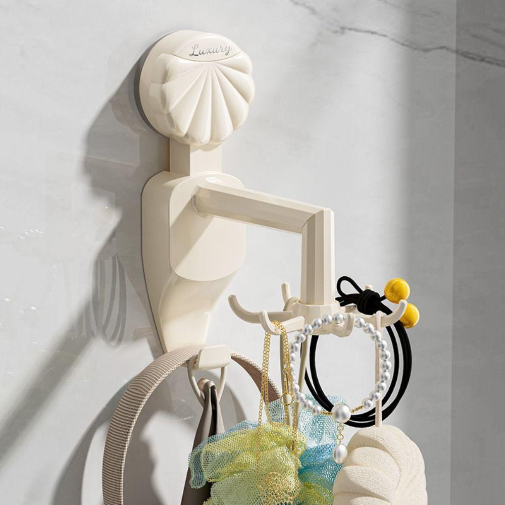 6 Claw Hook Wall Hanging Rotatable Hook Punch Free Wall Mounted Rack Durable Kitchen Rotary Hooks