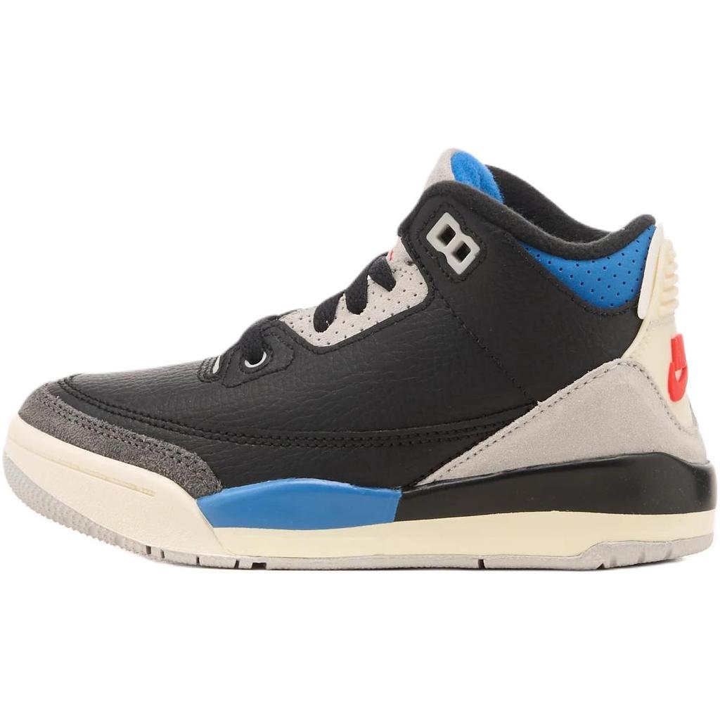 Air Jordan 3 Retro OG PS Rare Air Kids Sneakers Black Chile-Red Neutral-Grey IB8969-004
