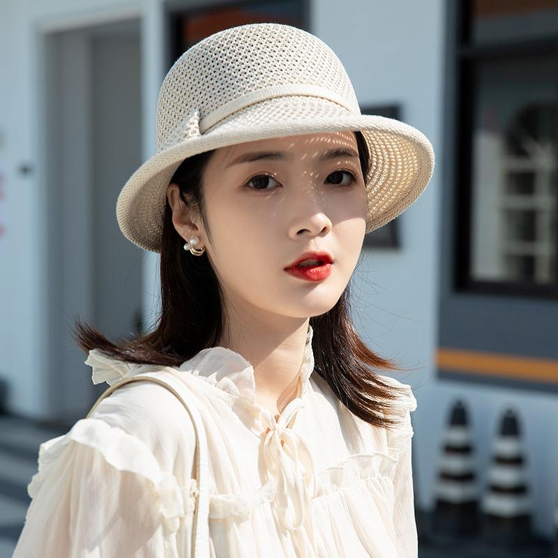 Bucket hat women's high-end sense summer new sunshade sunscreen hat big head circumference small face hat versatile sun hat