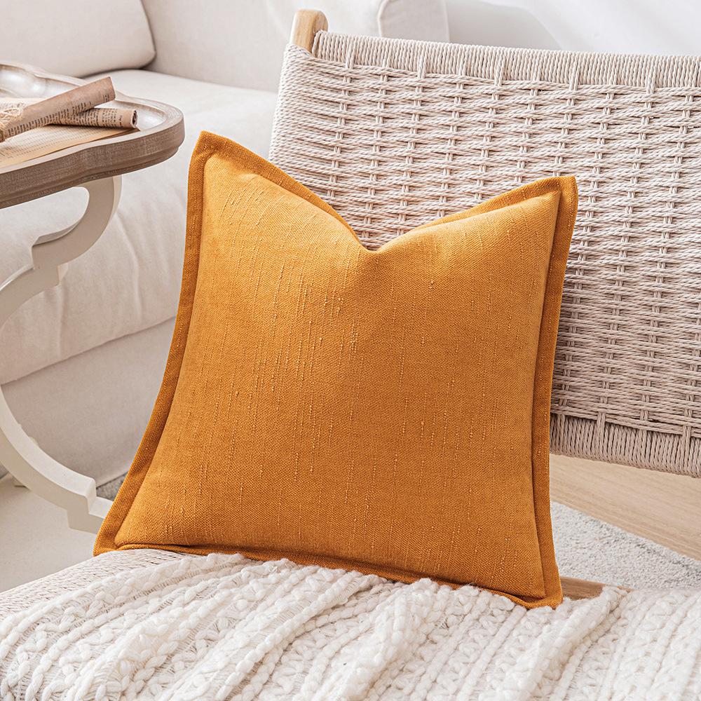 Ins Fengchenille Pillow Bamboo Joint Pattern Jacquard Cushion Internet Celebrity Super Thick Pillow Case Pressed on The Edge of The Sofa Bedside Back