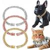 New Style Pet Collar Necklace Cat Dog Full Diamond Cuban Chains Dog Chains Lock Buckle Gold Silver Rose Gold Pet Supplies