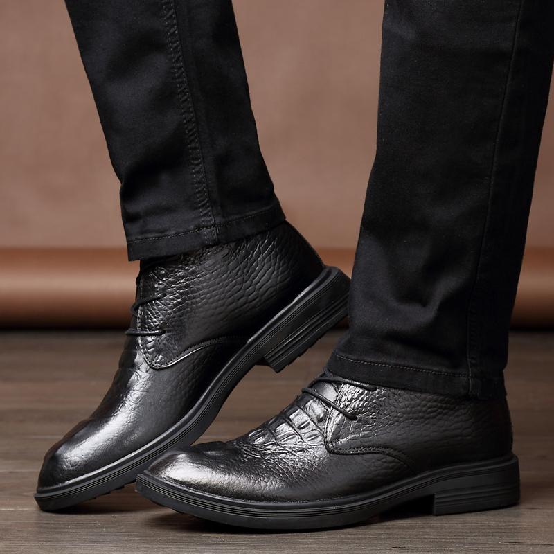 Fashion New Boots Men High Quality Sale Winter Boots Genuine Leather Male All-match Low Top Shoe 2024 Stylish Lace-Up  Boots