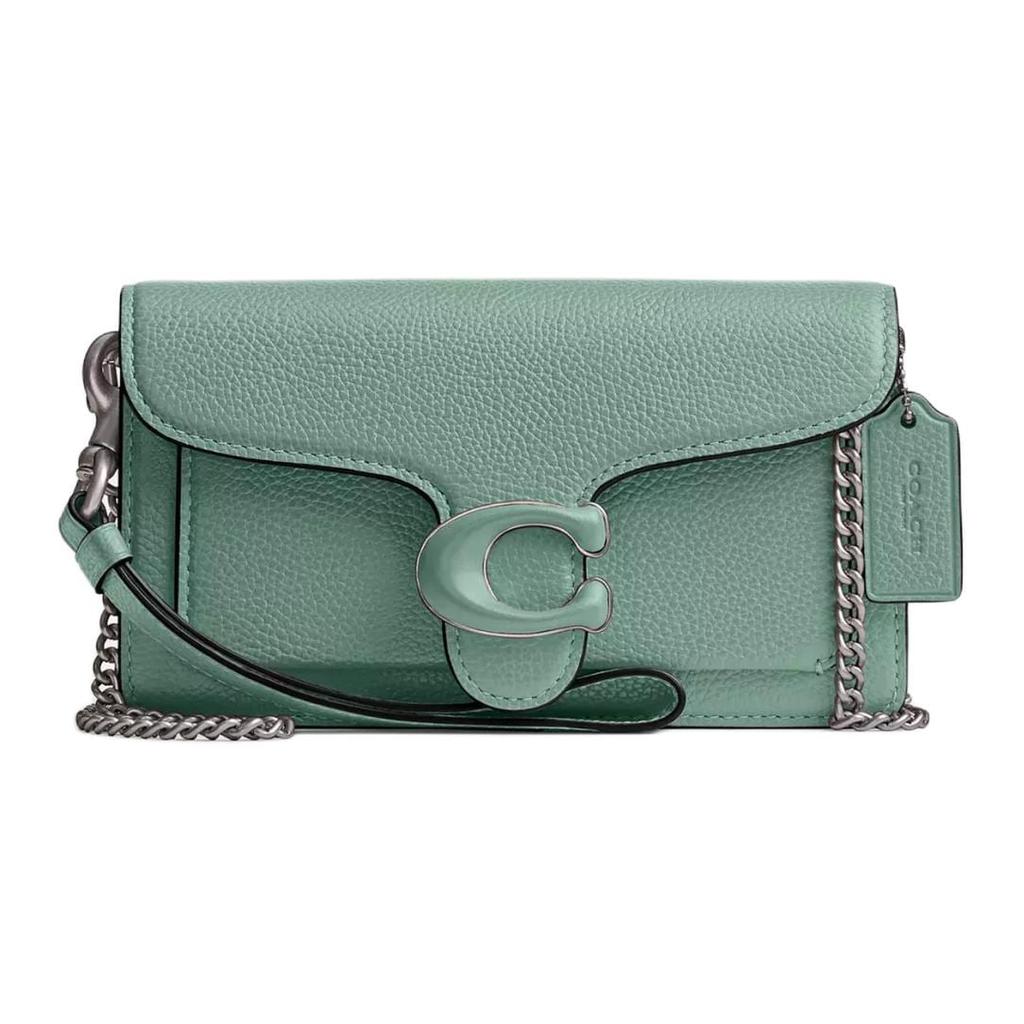 Coach Tabby Leather Envelope Shoulder Bag, Crossbody Bag Small Women's Aquamarine CJ925-LHAQM