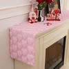 Love Heart Valentine's Day Table Runner Soft Table Flag Cover Romantic Solid Color Cheese Cloth Table Setting for Home Party