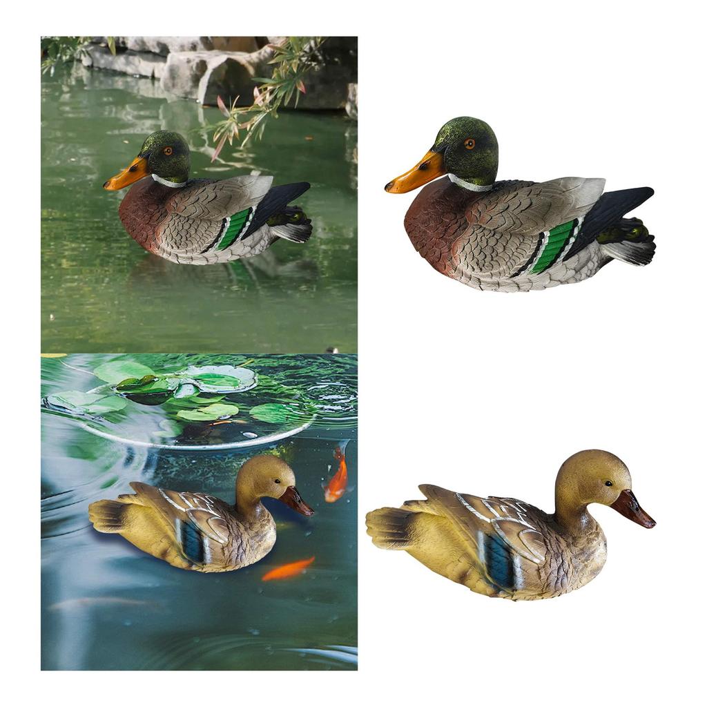 Floating Duck Pond Decor Centerpiece Craft Garden Decoration Collectible Resin Figurine for Lawn Patio Balcony Porch Outside