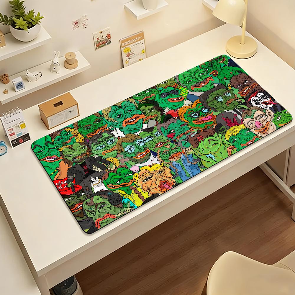Tappetino Mouse Cartoon Rana Pepe Triste Antiscivolo Bordo Bloccato Accessori PC Laptop Gomma Tastiera Ufficio Grande Gioco XXL DeskMat