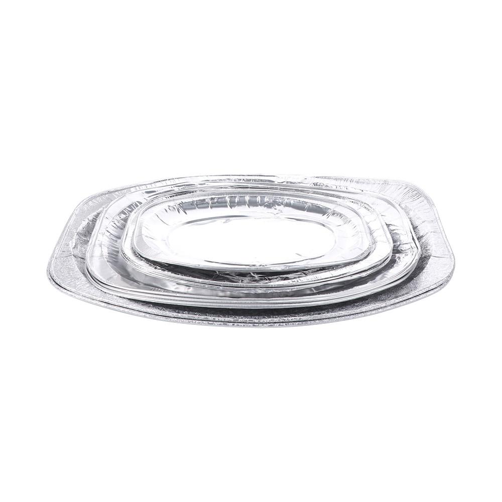 10 Stück Ovale Aluminiumfolien-Grillplatte Verdickte Backbleche Gegrillte Fischplatte Snack