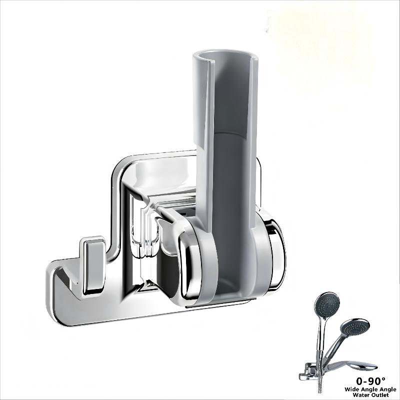 Shower Head Holder 90° Rotatable Adhesive No Drill Wall Mount Removable Bracket for Bathroom Shower Accessory